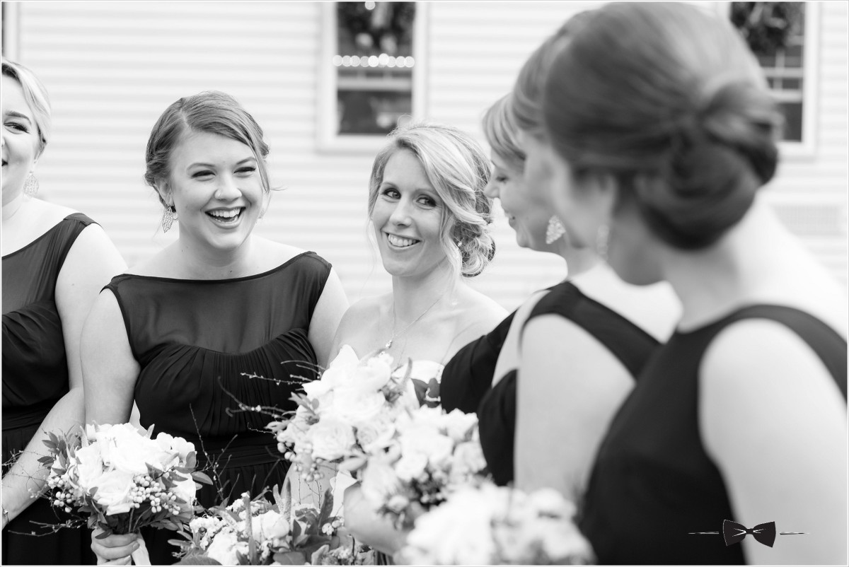 bride and bridesmaids candid